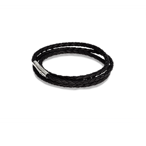 Leather Bracelet with Silver Charm